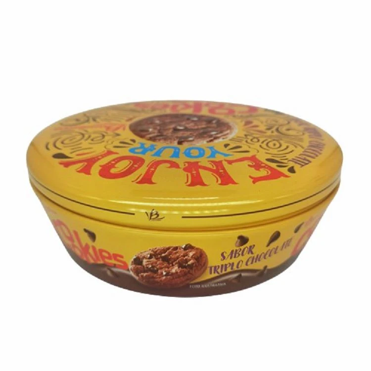 Round Cookie Packing Tin Box Round Cookie Packing Tin Box