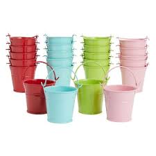 Custom Round Tin Buckets with Handles